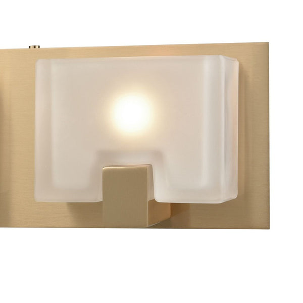 Atlas Ridgecrest Modern 3-Light Vanity Light Fixture - Geometric Design with Frosted Glass Shades for Elegance Satin Brass 21'' WL11425-BS