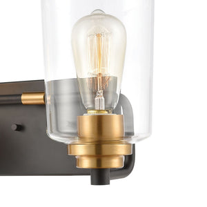 Atlas Robins 2-Light Vanity Light Fixture - Industrial-Modern Design with Clear Glass for Elegant Illumination Matte Black 14'' WL11428-BK