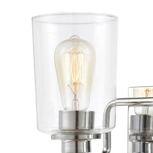Atlas Robins 2-Light Vanity Light Fixture - Industrial-Modern Design with Clear Glass for Elegant Illumination Polished Chrome with Clear Glass WL11428-CH