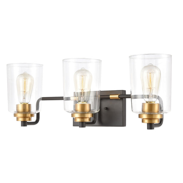 Atlas Robins 2-Light Vanity Light Fixture - Industrial-Modern Design with Clear Glass for Elegant Illumination Matte Black 23'' WL11429-BK
