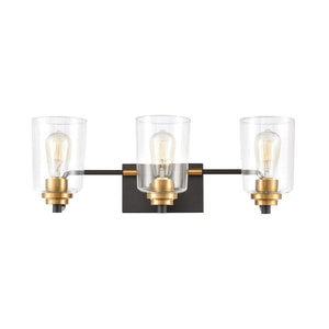 Atlas Robins 2-Light Vanity Light Fixture - Industrial-Modern Design with Clear Glass for Elegant Illumination Matte Black 23'' WL11429-BK