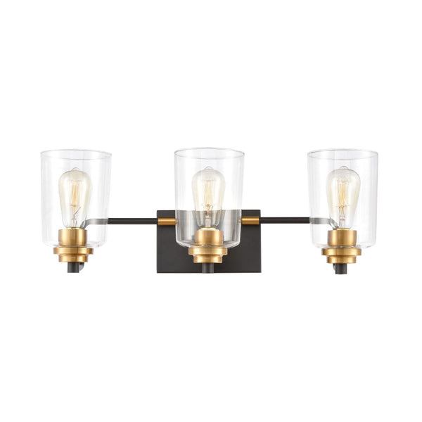 Atlas Robins 2-Light Vanity Light Fixture - Industrial-Modern Design with Clear Glass for Elegant Illumination Matte Black 23'' WL11429-BK