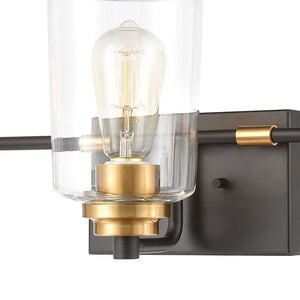 Atlas Robins 2-Light Vanity Light Fixture - Industrial-Modern Design with Clear Glass for Elegant Illumination Matte Black 23'' WL11429-BK