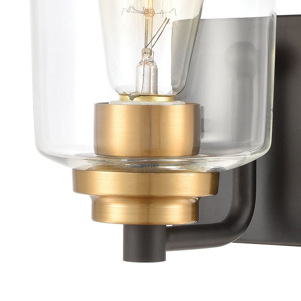 Atlas Robins 2-Light Vanity Light Fixture - Industrial-Modern Design with Clear Glass for Elegant Illumination Matte Black 4.75'' WL11430-BK