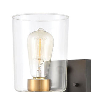 Atlas Robins 2-Light Vanity Light Fixture - Industrial-Modern Design with Clear Glass for Elegant Illumination Matte Black 4.75'' WL11430-BK