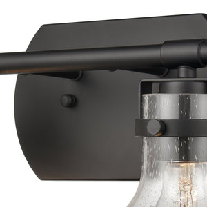 Atlas Salamanca 2-Light Vanity Light - Sculptural Design with Curved Glass Shades for Modern Spaces Matte Black 15.5'' WL11431-BK