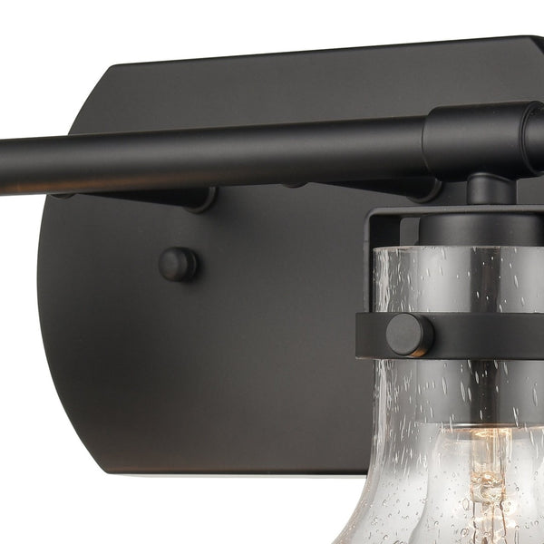 Atlas Salamanca 2-Light Vanity Light - Sculptural Design with Curved Glass Shades for Modern Spaces Matte Black 15.5'' WL11431-BK