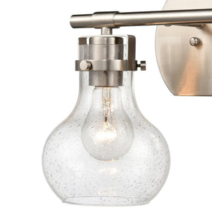 Atlas Salamanca 2-Light Vanity Light - Sculptural Design with Curved Glass Shades for Modern Spaces Satin Nickel 15.5'' WL11431-NK