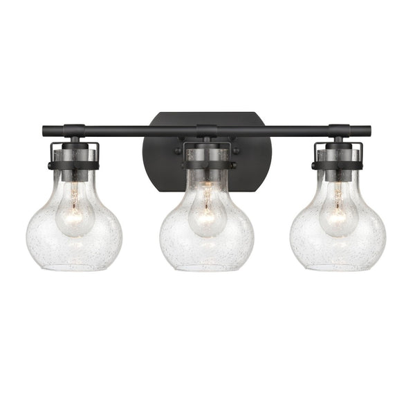 Atlas Salamanca 2-Light Vanity Light - Sculptural Design with Curved Glass Shades for Modern Spaces Matte Black 21'' WL11432-BK