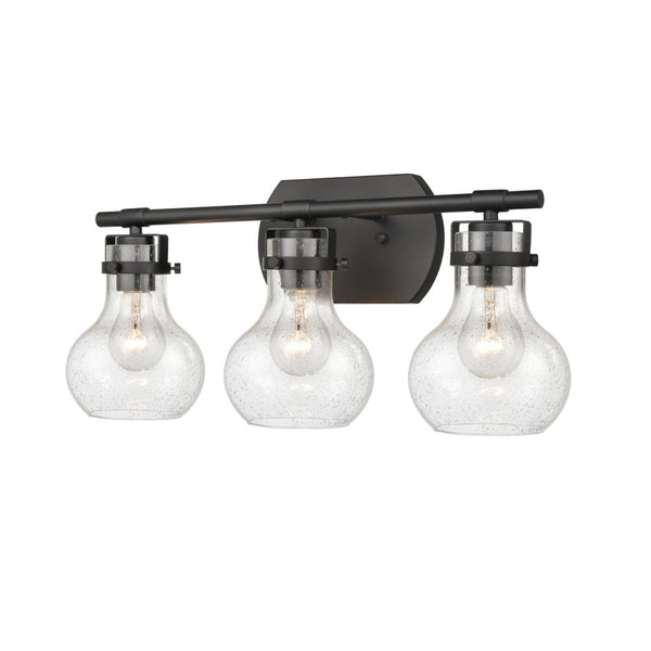 Atlas Salamanca 2-Light Vanity Light - Sculptural Design with Curved Glass Shades for Modern Spaces Matte Black 21'' WL11432-BK