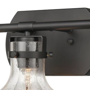 Atlas Salamanca 2-Light Vanity Light - Sculptural Design with Curved Glass Shades for Modern Spaces Matte Black 21'' WL11432-BK