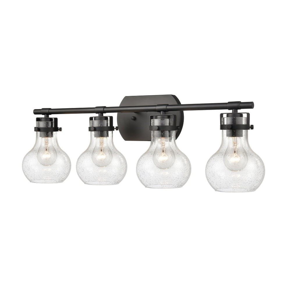 Atlas Salamanca 2-Light Vanity Light - Sculptural Design with Curved Glass Shades for Modern Spaces Matte Black 29'' WL11433-BK