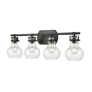 Atlas Salamanca 2-Light Vanity Light - Sculptural Design with Curved Glass Shades for Modern Spaces Matte Black 29'' WL11433-BK