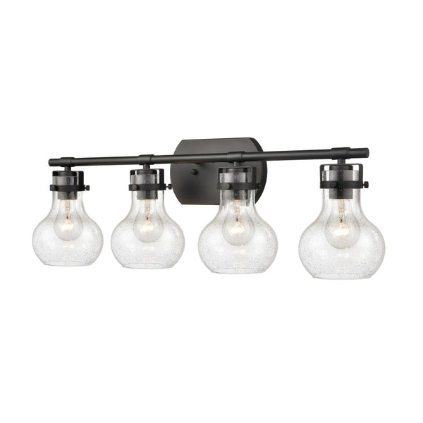 Atlas Salamanca 2-Light Vanity Light - Sculptural Design with Curved Glass Shades for Modern Spaces Matte Black 29'' WL11433-BK