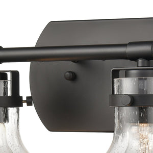 Atlas Salamanca 2-Light Vanity Light - Sculptural Design with Curved Glass Shades for Modern Spaces Matte Black 29'' WL11433-BK