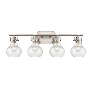 Atlas Salamanca 2-Light Vanity Light - Sculptural Design with Curved Glass Shades for Modern Spaces Satin Nickel 29'' WL11433-NK