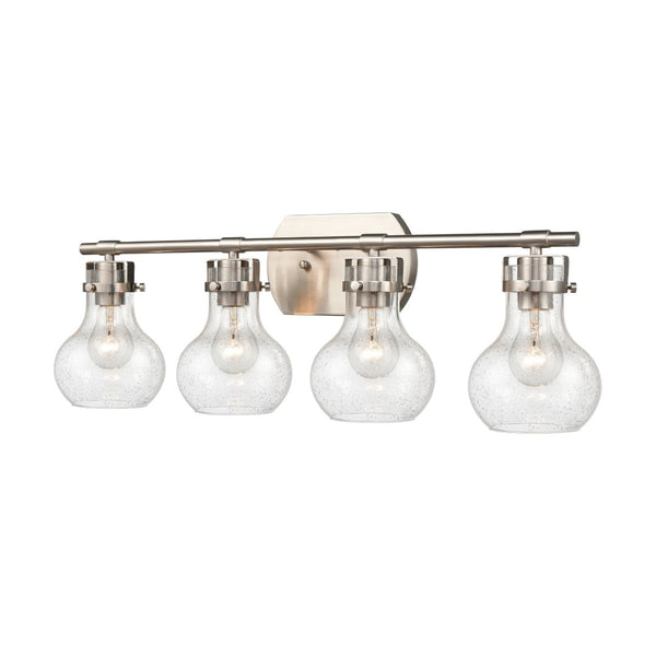 Atlas Salamanca 2-Light Vanity Light - Sculptural Design with Curved Glass Shades for Modern Spaces Satin Nickel 29'' WL11433-NK