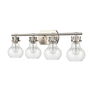 Atlas Salamanca 2-Light Vanity Light - Sculptural Design with Curved Glass Shades for Modern Spaces Satin Nickel 29'' WL11433-NK