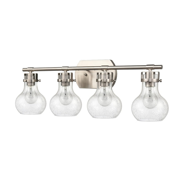 Atlas Salamanca 2-Light Vanity Light - Sculptural Design with Curved Glass Shades for Modern Spaces Satin Nickel 29'' WL11433-NK