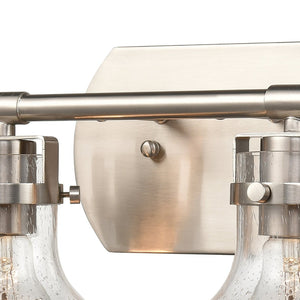 Atlas Salamanca 2-Light Vanity Light - Sculptural Design with Curved Glass Shades for Modern Spaces Satin Nickel 29'' WL11433-NK