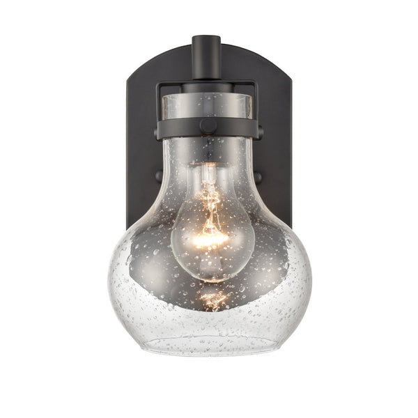 Atlas Salamanca 2-Light Vanity Light - Sculptural Design with Curved Glass Shades for Modern Spaces Matte Black 5.5'' WL11434-BK