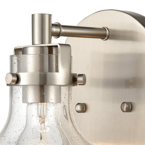 Atlas Salamanca 2-Light Vanity Light - Sculptural Design with Curved Glass Shades for Modern Spaces Satin Nickel 5.5'' WL11434-NK