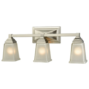 Atlas Sinclair 2-Light Vanity Fixture - Transitional Elegance with Squared Frosted Glass Shades for Soft Glow Brushed Nickel 22'' WL11438-NK