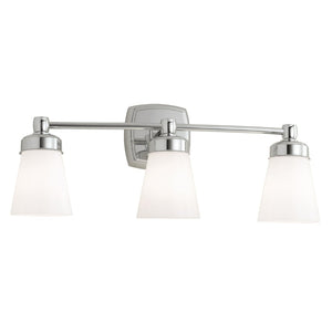 Atlas Soft Square 22.25'' Wide 3-Light Vanity Light - Chrome Finish for Elegant Bathroom Illumination WL11440-CH