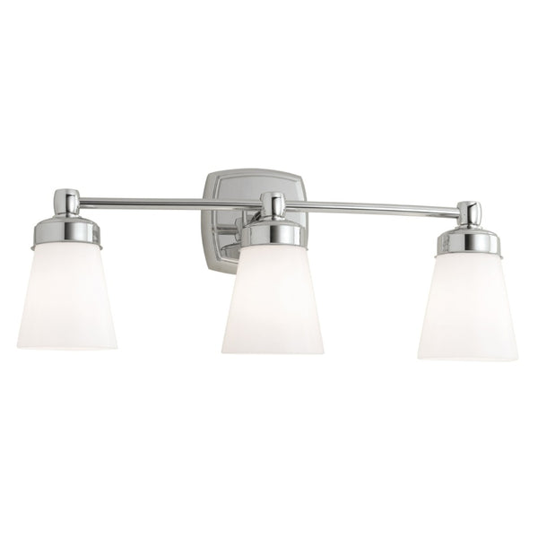 Atlas Soft Square 22.25'' Wide 3-Light Vanity Light - Chrome Finish for Elegant Bathroom Illumination WL11440-CH