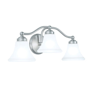 Atlas Soleil 2-Light Vanity Light Fixture - Timeless Design with Elegant Glass Shades for Modern Spaces Brushed Nickel 22.25'' WL11442-NK