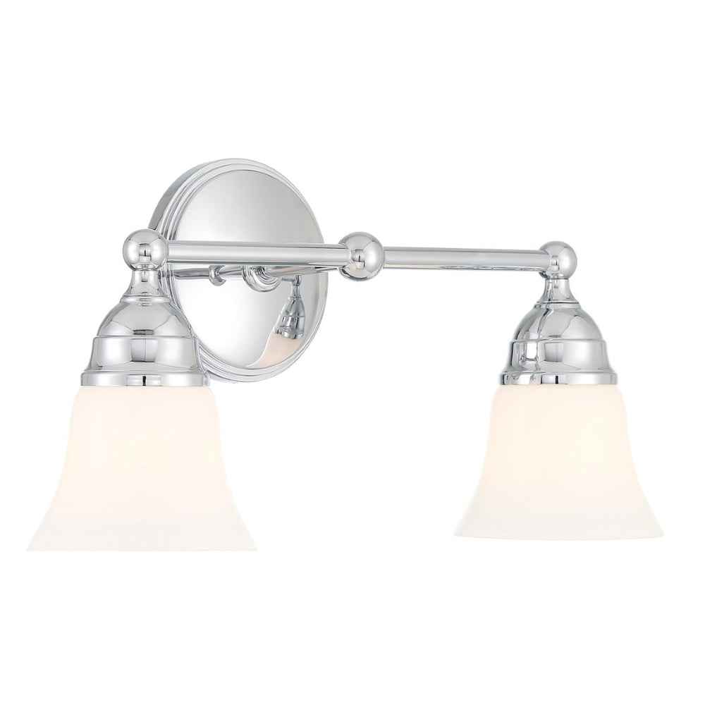 Atlas Sofia 2-Light Vanity Fixture - Elegant Bell Shades & Timeless Design for Classic Bathroom Style Chrome 24'' WL11444-CH