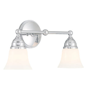 Atlas Sofia 2-Light Vanity Fixture - Elegant Bell Shades & Timeless Design for Classic Bathroom Style Chrome 16.5'' WL11443-CH
