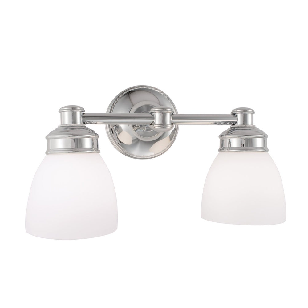 Atlas Spencer 2-Light Sconce - Elegant Chrome Design with Bell Glass Shades for Warm Ambient Lighting WL11445-CH