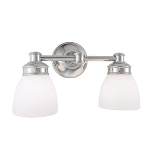 Atlas Spencer 2-Light Sconce - Elegant Chrome Design with Bell Glass Shades for Warm Ambient Lighting WL11445-CH