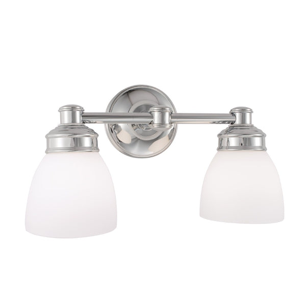 Atlas Spencer 2-Light Sconce - Elegant Chrome Design with Bell Glass Shades for Warm Ambient Lighting WL11445-CH