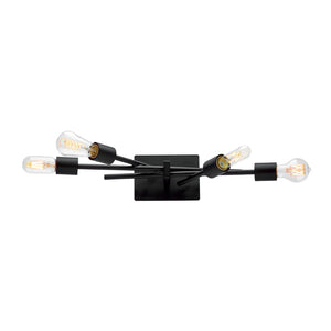 Atlas Stick 21.25" Wide 4-Light Vanity Fixture - Matte Black Minimalist Design for Modern Bathrooms WL11449-BK