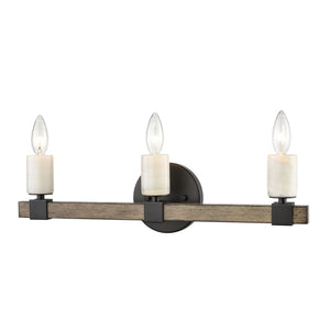Atlas Stone Manor 2-Light Vanity Light Fixture - Transitional Design with Polished Stone Accents Matte Black 21'' WL11451-BK