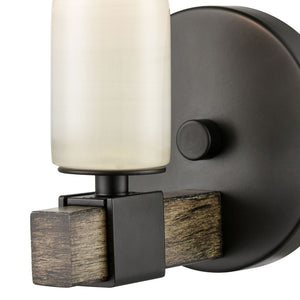 Atlas Stone Manor 2-Light Vanity Light Fixture - Transitional Design with Polished Stone Accents Matte Black 5'' WL11453-BK