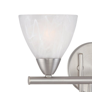 Atlas Tia 2-Light Vanity Light Fixture - Modern Transitional Design for Elegant Home Illumination Matte Nickel 15.75'' WL11455-NK