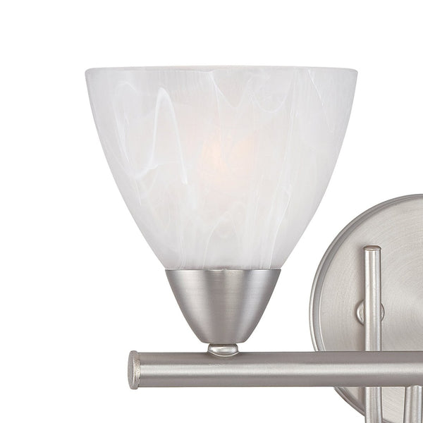 Atlas Tia 2-Light Vanity Light Fixture - Modern Transitional Design for Elegant Home Illumination Matte Nickel 15.75'' WL11455-NK