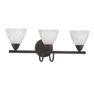 Atlas Tia 22.5" Wide 3-Light Vanity Fixture – Elegant Painted Bronze with Frosted Glass Shades for All Styles WL11456-BZ