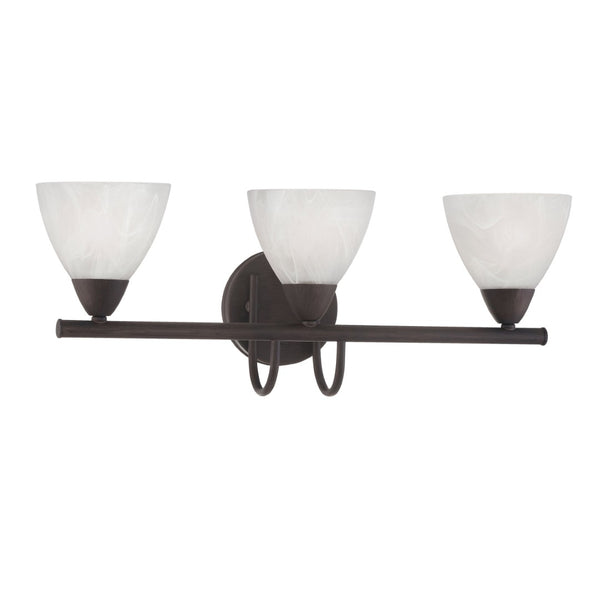 Atlas Tia 22.5" Wide 3-Light Vanity Fixture – Elegant Painted Bronze with Frosted Glass Shades for All Styles WL11456-BZ