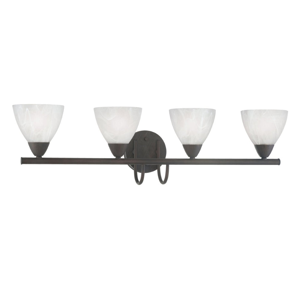 Atlas Tia 30.75" Wide 4-Light Vanity Fixture - Elegant Painted Bronze with Frosted Glass Shades for Soft Light WL11457-BZ