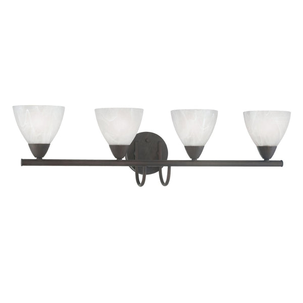 Atlas Tia 30.75" Wide 4-Light Vanity Fixture - Elegant Painted Bronze with Frosted Glass Shades for Soft Light WL11457-BZ