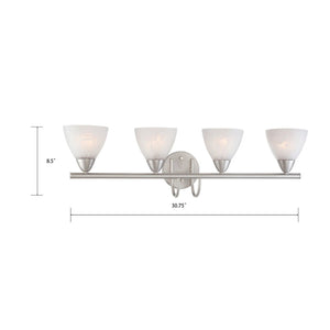 Atlas Tia 2-Light Vanity Light Fixture - Modern Transitional Design for Elegant Home Illumination Matte Nickel 30.75'' WL11457-NK