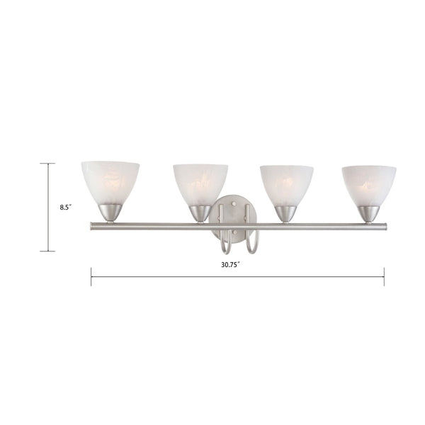 Atlas Tia 2-Light Vanity Light Fixture - Modern Transitional Design for Elegant Home Illumination Matte Nickel 30.75'' WL11457-NK