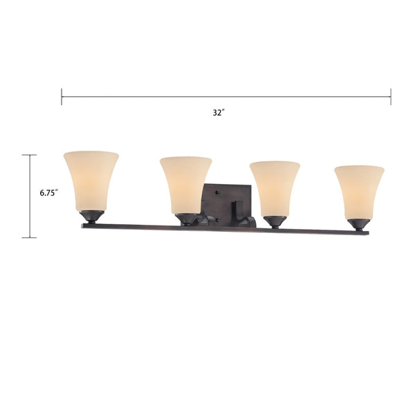 Atlas Treme 3-Light Vanity Light Fixture - Transitional Design with Opaque Glass Shades for Elegant Illumination Espresso 32'' WL11463-BN