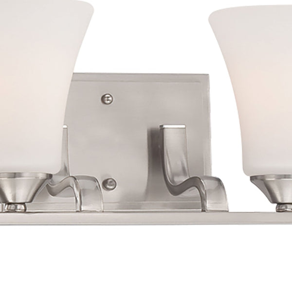 Atlas Treme 3-Light Vanity Light Fixture - Transitional Design with Opaque Glass Shades for Elegant Illumination Brushed Nickel 32'' WL11463-NK