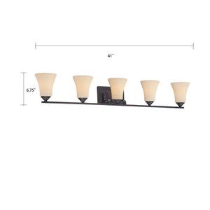 Atlas Treme 3-Light Vanity Light Fixture - Transitional Design with Opaque Glass Shades for Elegant Illumination Espresso 41'' WL11464-BN