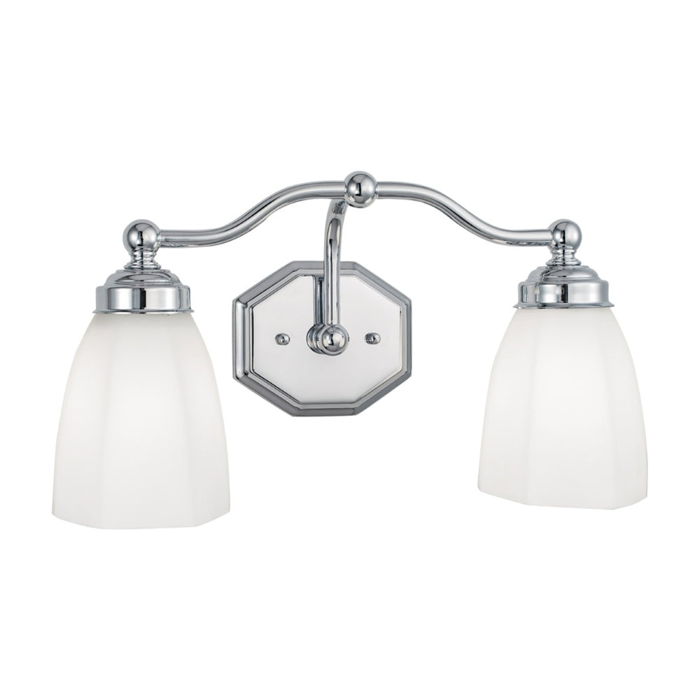 Atlas Trevi 2-Light Vanity Light - Elegant Brushed Nickel Fixture with Bell Shades for Modern Bathrooms WL11465-NK
